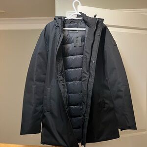 RUDSAK Men's Midnight Black Hooded Puffer Jacket